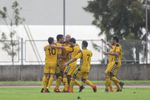 El Llagostera celebra su gol en Gavà / foto: UE Llagostera