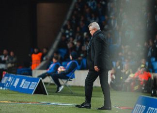 Aguirre en el partido de vuelta de las semifinales contra la Real Sociedad