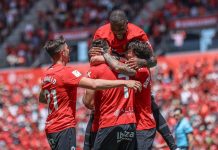 Los jugadores del Mallorca celebrando un gol