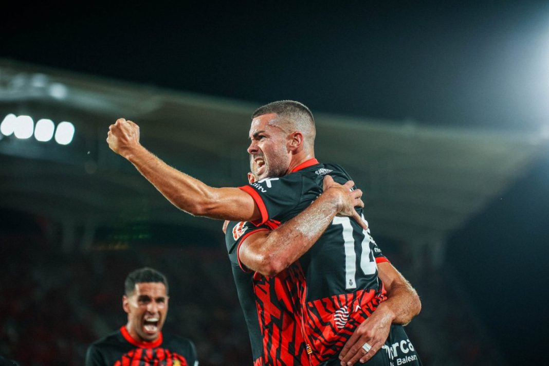 Imagen de los jugadores del Mallorca celebrando un gol