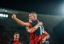 Imagen de los jugadores del Mallorca celebrando un gol