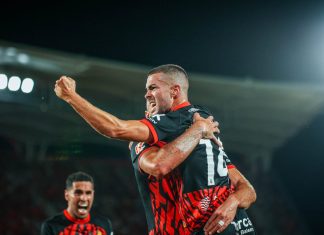 Imagen de los jugadores del Mallorca celebrando un gol